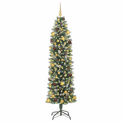 Artificial Slim Christmas Tree Green and White 82.68 in