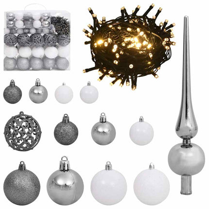 Artificial Slim Christmas Tree Green and White 82.68 in
