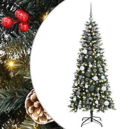 Artificial Christmas Tree with 150 LEDs Green 59.06 in