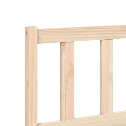 Bed Frame Natural 75.98 x 79.92 in Solid Pine Wood