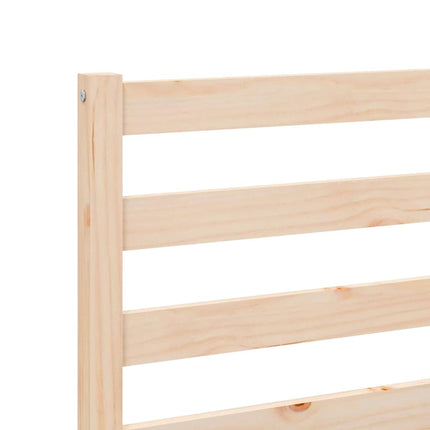 Bed Frame Natural 76.97 x 56.10 x 27.36 in Solid Pine Wood