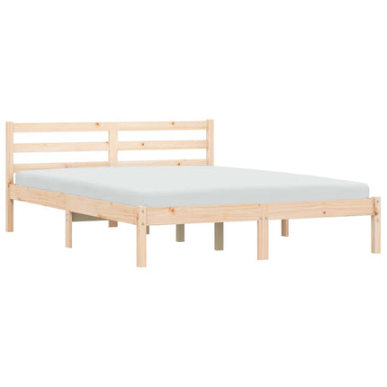Bed Frame Natural 76.97 x 56.10 x 27.36 in Solid Pine Wood
