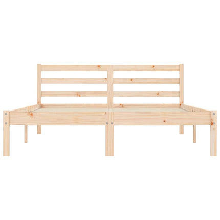 Bed Frame Natural 76.97 x 56.10 x 27.36 in Solid Pine Wood