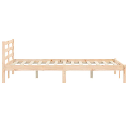 Bed Frame Natural 76.97 x 56.10 x 27.36 in Solid Pine Wood