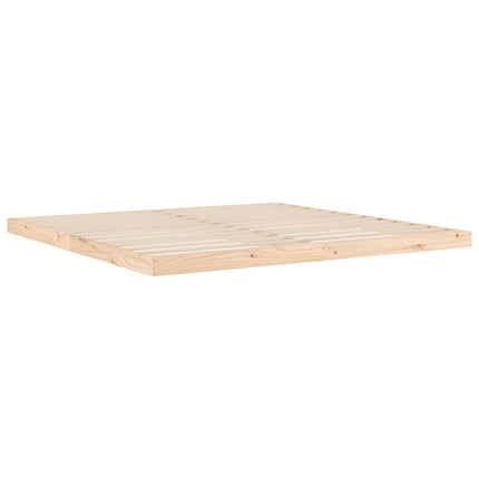 Floor Bed Frame Natural 81.30 x 77.56 x 3.54 in Solid Pine Wood