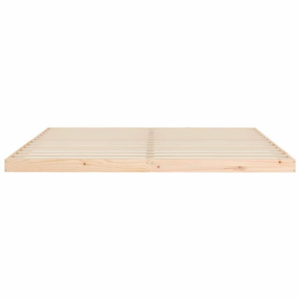Floor Bed Frame Natural 81.30 x 77.56 x 3.54 in Solid Pine Wood