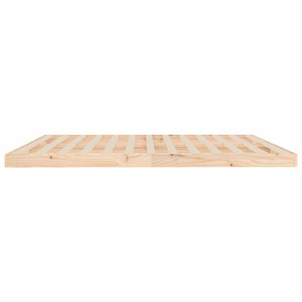Floor Bed Frame Natural 81.30 x 77.56 x 3.54 in Solid Pine Wood