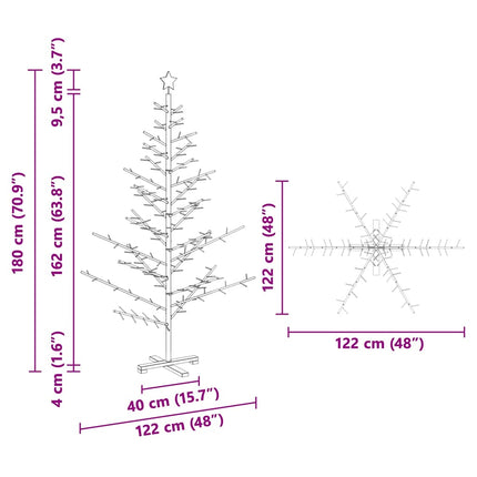 Wooden Christmas Tree Natural 70.87 in Solid pine wood