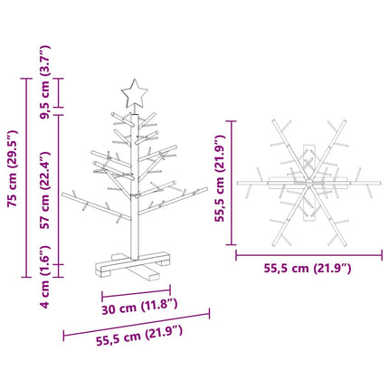 Wooden Christmas Tree with Stand Brown 29.53 in Solid pine wood