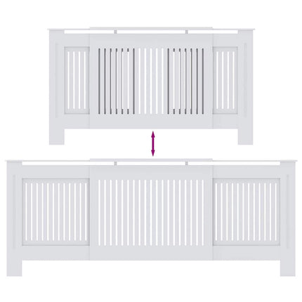Radiator Cover 2 pcs White 80.71 x 8.07 x 32.09 in