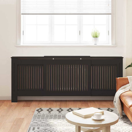 Radiator Cover 2 pcs Black 80.71 x 8.07 x 32.09 in
