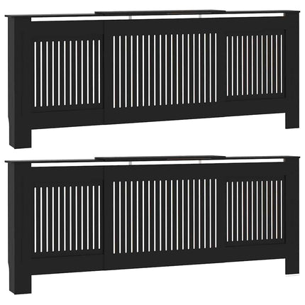 Radiator Cover 2 pcs Black 80.71 x 8.07 x 32.09 in