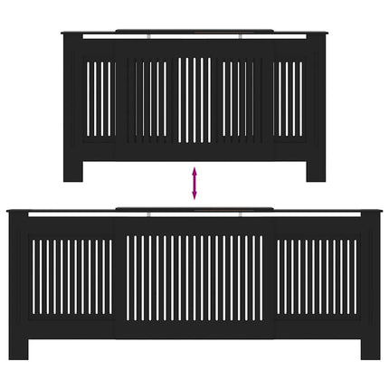 Radiator Cover 2 pcs Black 80.71 x 8.07 x 32.09 in