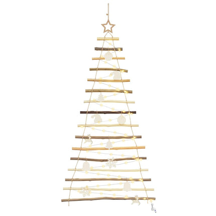 Christmas Tree with 80 LEDs Natural 59.06 in Solid Ash Wood