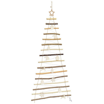 Christmas Tree with 80 LEDs Natural 59.06 in Solid Ash Wood
