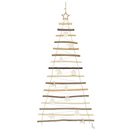 Christmas Tree with 80 LEDs Natural 59.06 in Solid Ash Wood