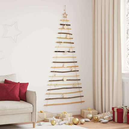 Christmas Tree with 100 LEDs Natural 70.87 in Solid Ash Wood