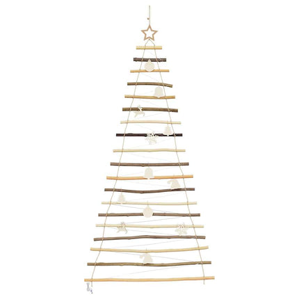 Christmas Tree with 100 LEDs Natural 70.87 in Solid Ash Wood