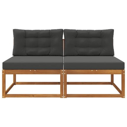 Outdoor Middle Sofa with Cushion 2 Piece Natural