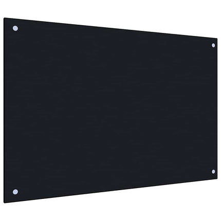 Kitchen Backsplash 2 pcs Black 35.43 x 23.62 in Tempered Glass