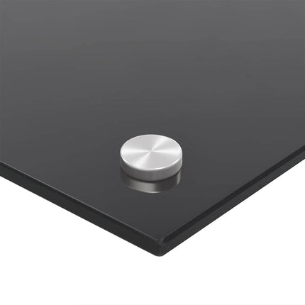 Kitchen Backsplash 2 pcs Black 39.37 x 15.75 in Tempered Glass