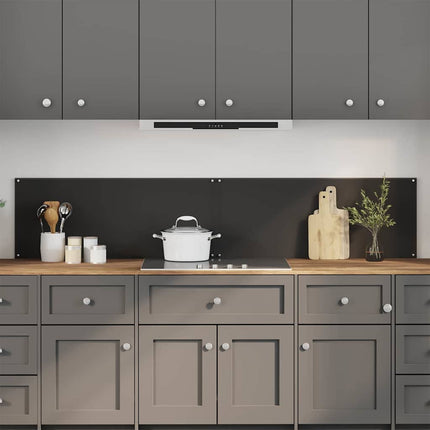 Kitchen Backsplash 2 pcs Black 39.37 x 15.75 in Tempered Glass