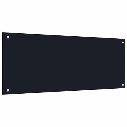 Kitchen Backsplash 2 pcs Black 39.37 x 15.75 in Tempered Glass
