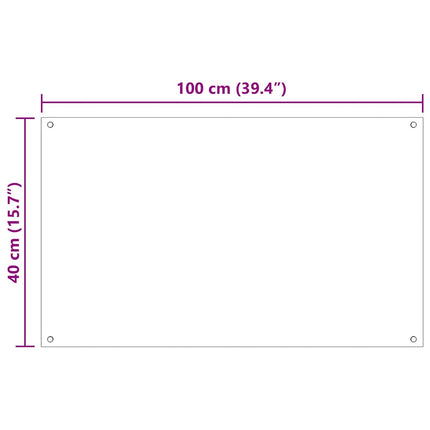 Kitchen Backsplash 2 pcs Black 39.37 x 15.75 in Tempered Glass