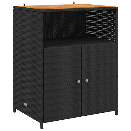 Cabinet Black 70 x 50 x 87 cm Polyester and Roly Rattan