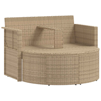 Garden Sofa with Cushion 8 pcs Beige and Light Grey Poly Rattan