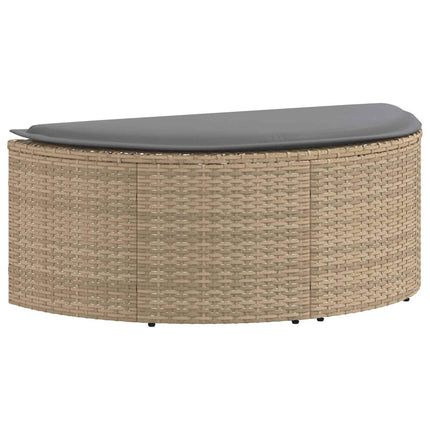 Garden Sofa with Cushion 8 pcs Beige and Light Grey Poly Rattan
