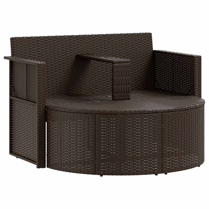 Garden Sofa Brown and Red 66.14 x 66.14 x 70.87 in Poly Rattan