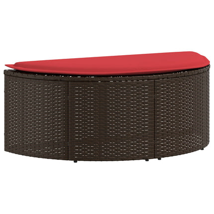 Garden Sofa Brown and Red 66.14 x 66.14 x 70.87 in Poly Rattan