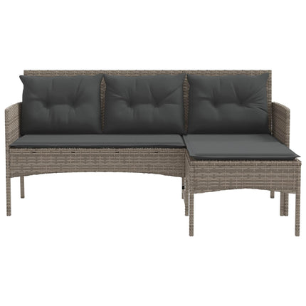 Garden Sofa Set with Cushion 2 pcs Poly Rattan