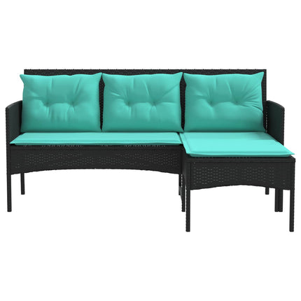 Garden Sofa Set with Cushion 2 pcs Poly Rattan