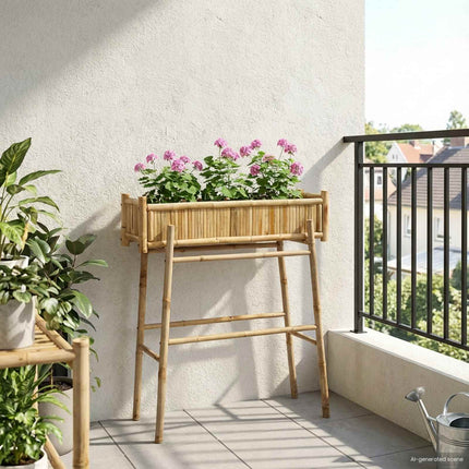 Garden Planter with Holder Natural 39.37 x 14.96 x 44.88 in