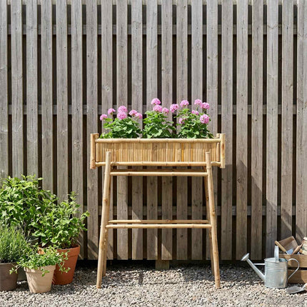 Garden Planter with Holder Natural 39.37 x 14.96 x 44.88 in