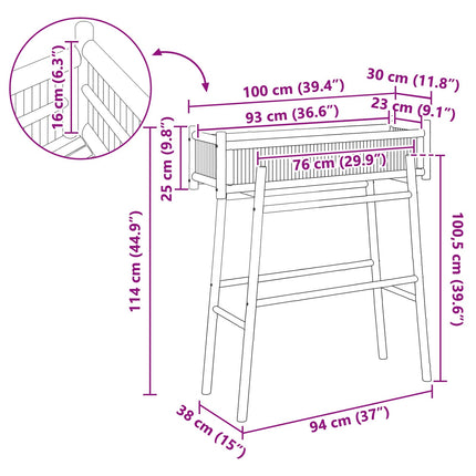 Garden Planter with Holder Natural 39.37 x 14.96 x 44.88 in