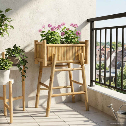 Garden Planter with Holder Natural 19.69 x 14.96 x 29.13 in