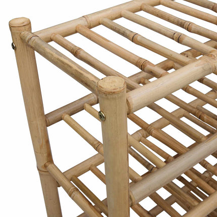 Shoe Rack with Shelf Natural 26.77 x 11.02 x 37.80 in Bamboo