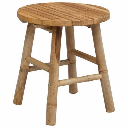Garden Stool Light Brown Ø 14.96 x 16.54 in Bamboo