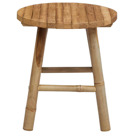Garden Stool Light Brown Ø 14.96 x 16.54 in Bamboo