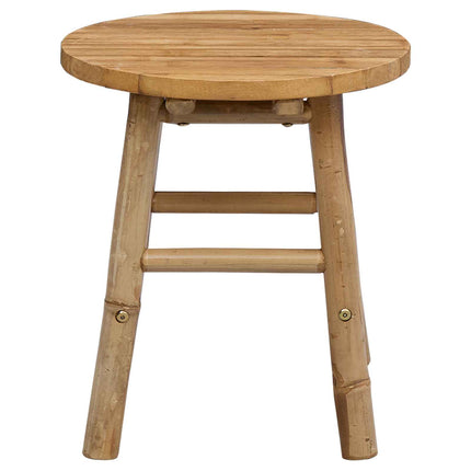 Garden Stool Light Brown Ø 14.96 x 16.54 in Bamboo