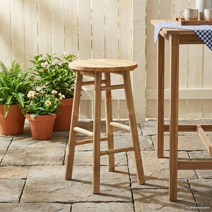 Garden Stool Natural Ø 14.96 x 26.77 in Bamboo