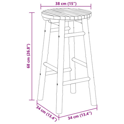 Garden Stool Natural Ø 14.96 x 26.77 in Bamboo