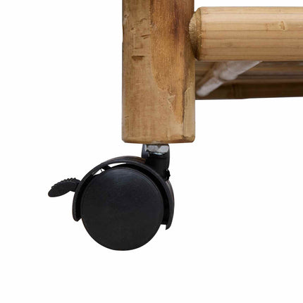 Wine Trolley with Wheels Natural 33.46 x 19.69 x 36.61 in