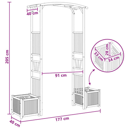 Garden Arch Natural 69.69 x 15.75 x 80.71 in Bamboo
