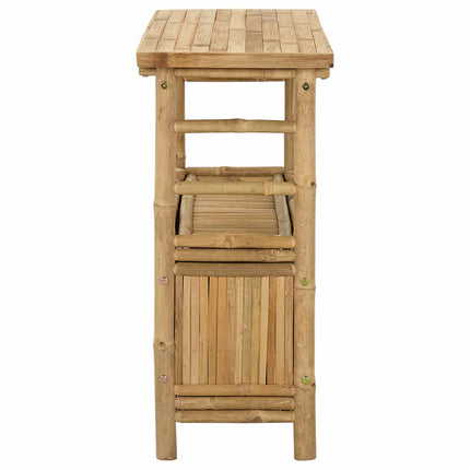 Console Table with Door Natural 31.50 x 13.78 x 29.53 in Bamboo