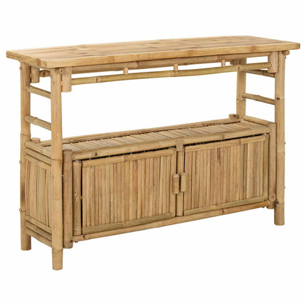 Console Table with Door Natural 43.31 x 13.78 x 29.53 in Bamboo
