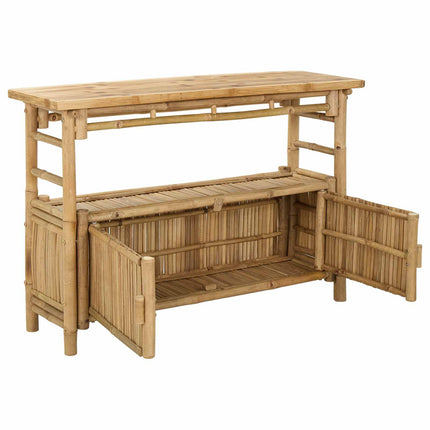 Console Table with Door Natural 43.31 x 13.78 x 29.53 in Bamboo